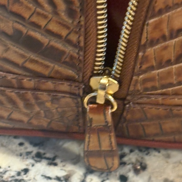 Brahmin Tan Melbourne Collection Croc Embossed Alma Handbag - Picture 12 of 17